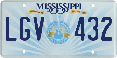 MS license plate LGV432