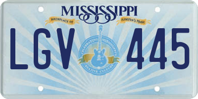 MS license plate LGV445