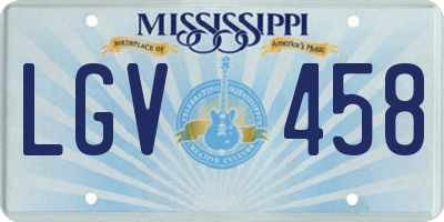 MS license plate LGV458