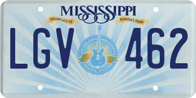 MS license plate LGV462