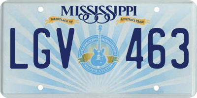 MS license plate LGV463