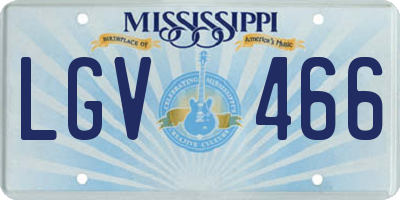 MS license plate LGV466