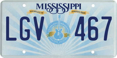 MS license plate LGV467