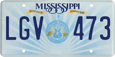 MS license plate LGV473