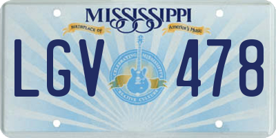 MS license plate LGV478