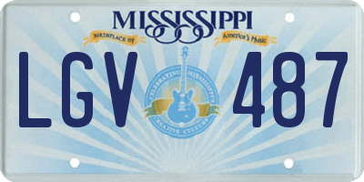 MS license plate LGV487