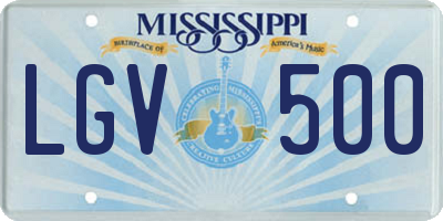 MS license plate LGV500