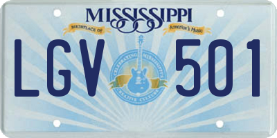 MS license plate LGV501