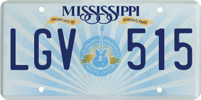 MS license plate LGV515