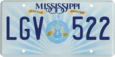MS license plate LGV522