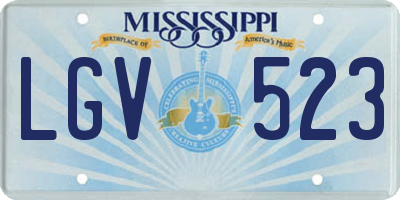 MS license plate LGV523