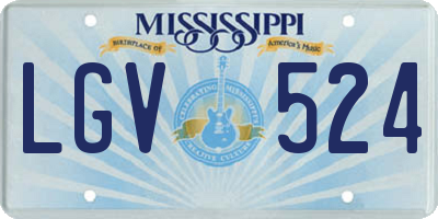MS license plate LGV524