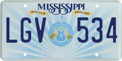 MS license plate LGV534