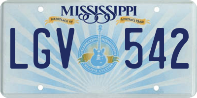 MS license plate LGV542