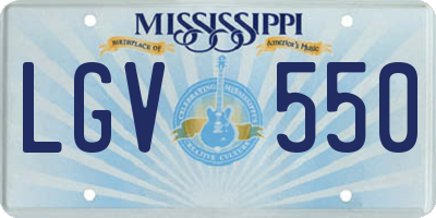 MS license plate LGV550