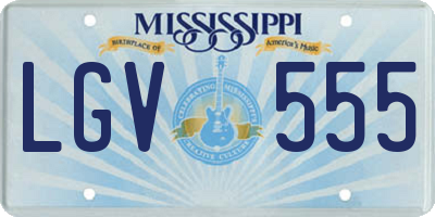 MS license plate LGV555
