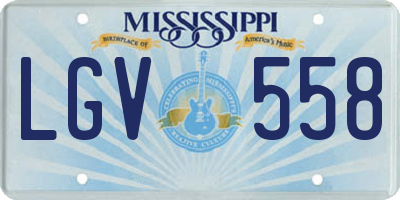 MS license plate LGV558