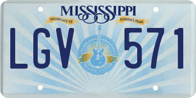 MS license plate LGV571