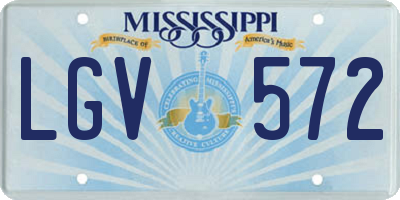 MS license plate LGV572