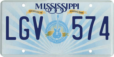 MS license plate LGV574