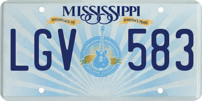 MS license plate LGV583
