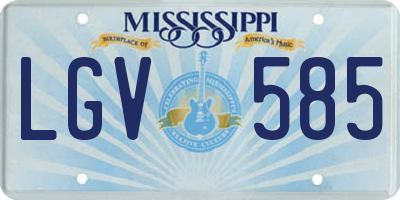 MS license plate LGV585