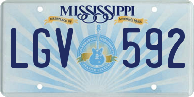 MS license plate LGV592