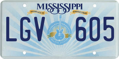 MS license plate LGV605