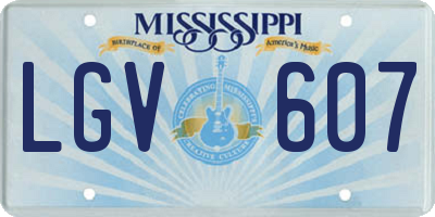 MS license plate LGV607