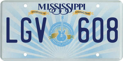 MS license plate LGV608