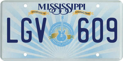 MS license plate LGV609