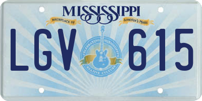 MS license plate LGV615