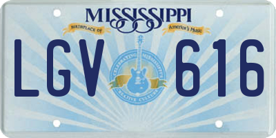 MS license plate LGV616