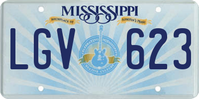 MS license plate LGV623