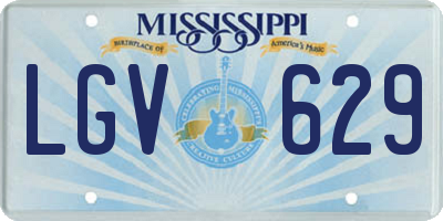 MS license plate LGV629