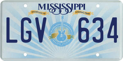 MS license plate LGV634