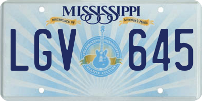 MS license plate LGV645