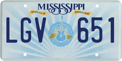 MS license plate LGV651