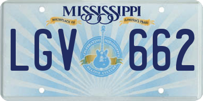 MS license plate LGV662