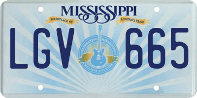 MS license plate LGV665