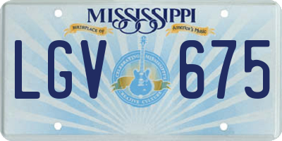 MS license plate LGV675