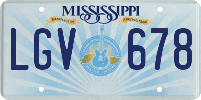 MS license plate LGV678