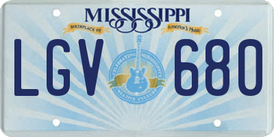 MS license plate LGV680