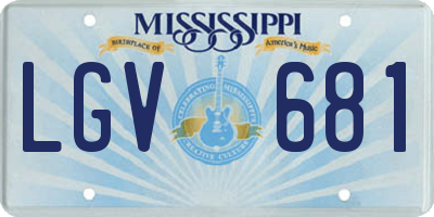 MS license plate LGV681