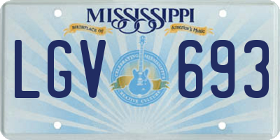 MS license plate LGV693