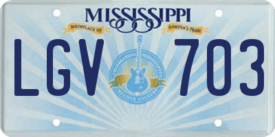 MS license plate LGV703