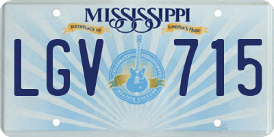 MS license plate LGV715