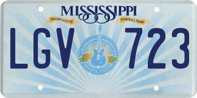 MS license plate LGV723