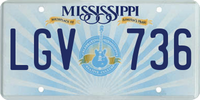 MS license plate LGV736