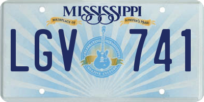 MS license plate LGV741